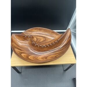 Vintage 60's Cal Style 2513 USA Pottery Glaze Wood Look Ashtray